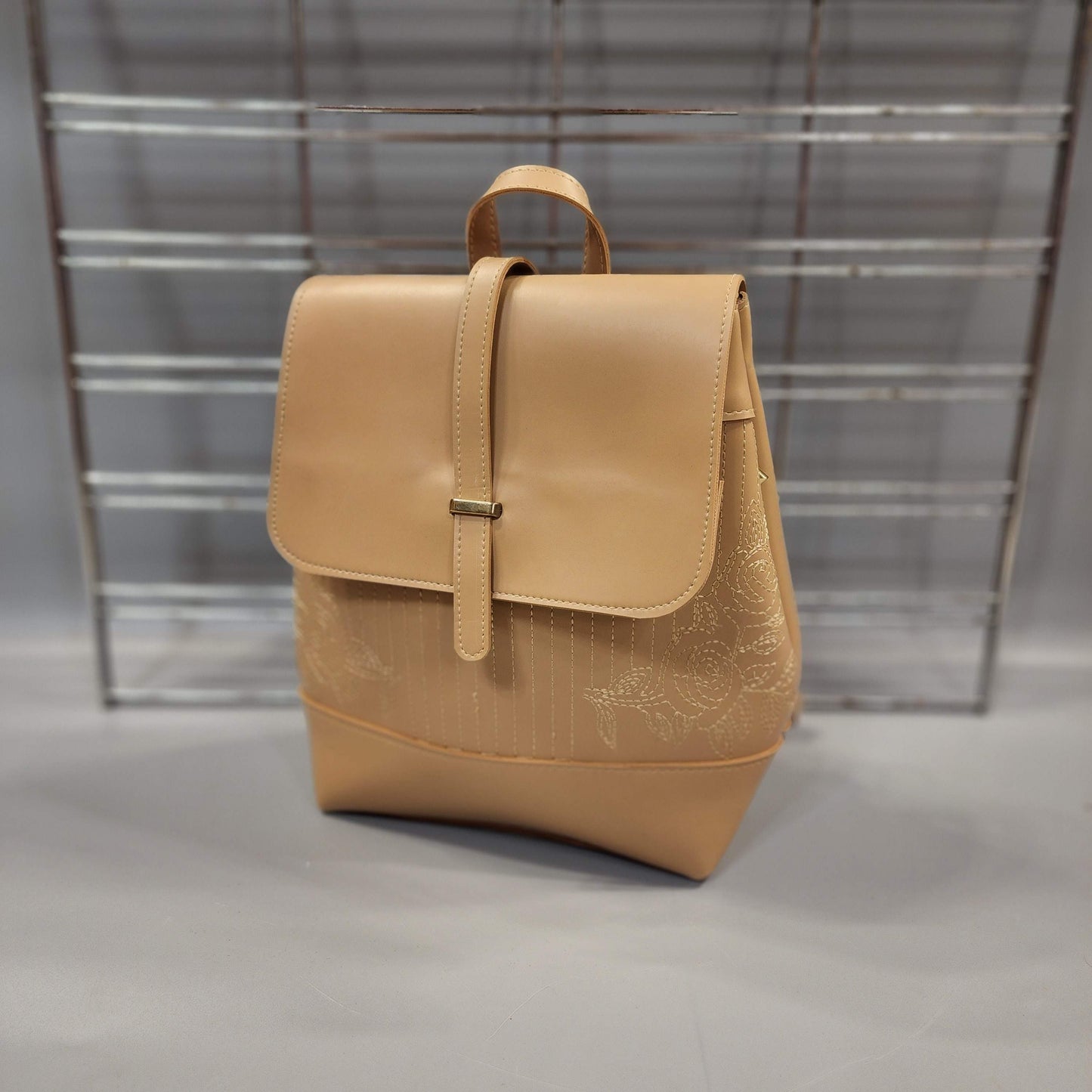 Beige Backpack With Satchel